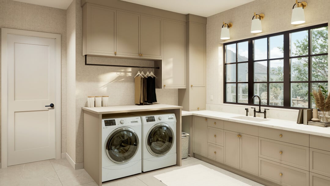 Main Floor Laundry in Forsyth Commons Custom Built Home