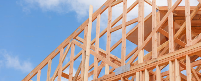 house framed with blue cloudy sky, building on your own lot Georgia