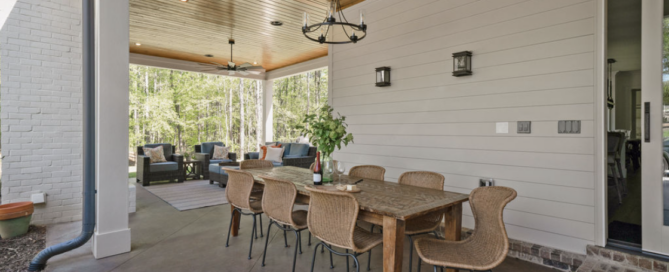 Outdoor Living Design in North Georgia custom built home with outdoor covered patio space
