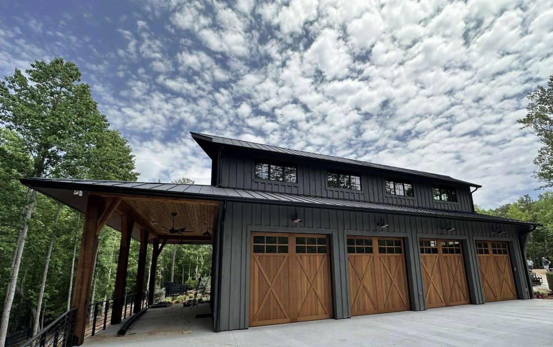 Outdoor Living Design in North Georgia Outdoor Living Design in North Georgia custom built home with barn on property with 4 door garage